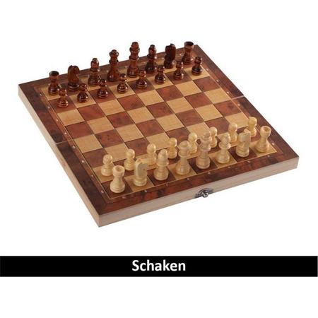 Klassiek Houten Schaakbord | Afmeting 39X39 CM | Schaken Dammen & Backgammon| 3 In 1 | Complete Set